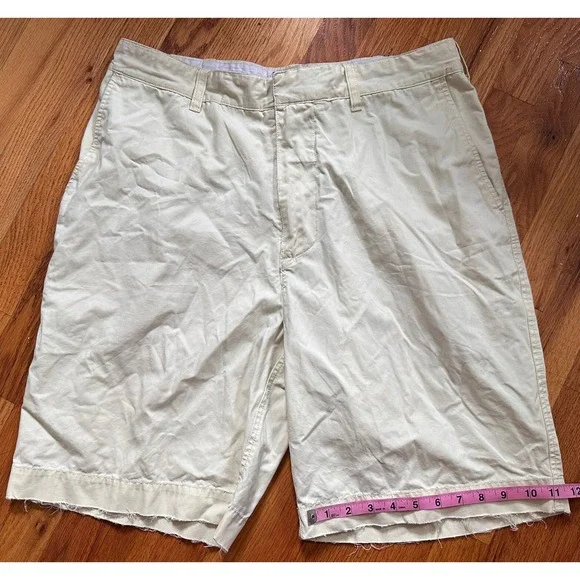 Abercrombie & Fitch‎ Shorts Men's 34 Beige Flat Front Chino 10" Inseam Shorts - Picture 12 of 12